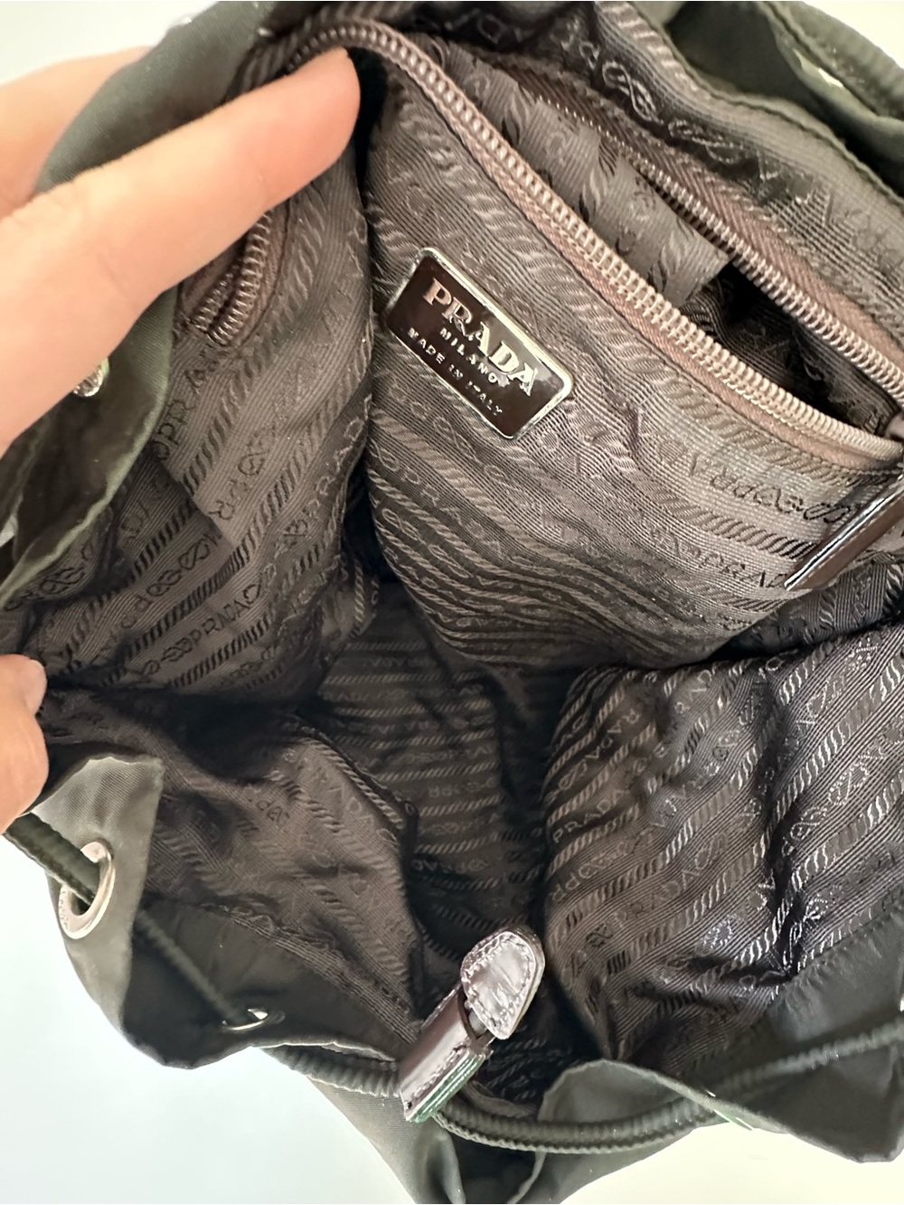 Prada Dark Green Nylon Backpack - Picture 4 of 9